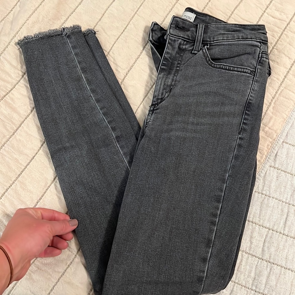 Ella Moss High Risk Skinny Black/ Dark Washed faded jeans